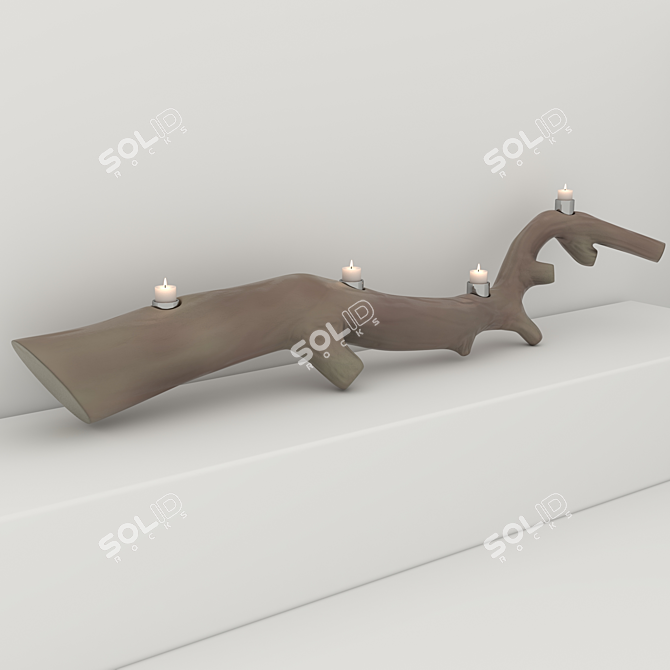 Title: Strawberry Tree Branch Candle Holder 3D model image 1