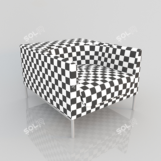 Modern Upholstered Armchair 3D model image 2