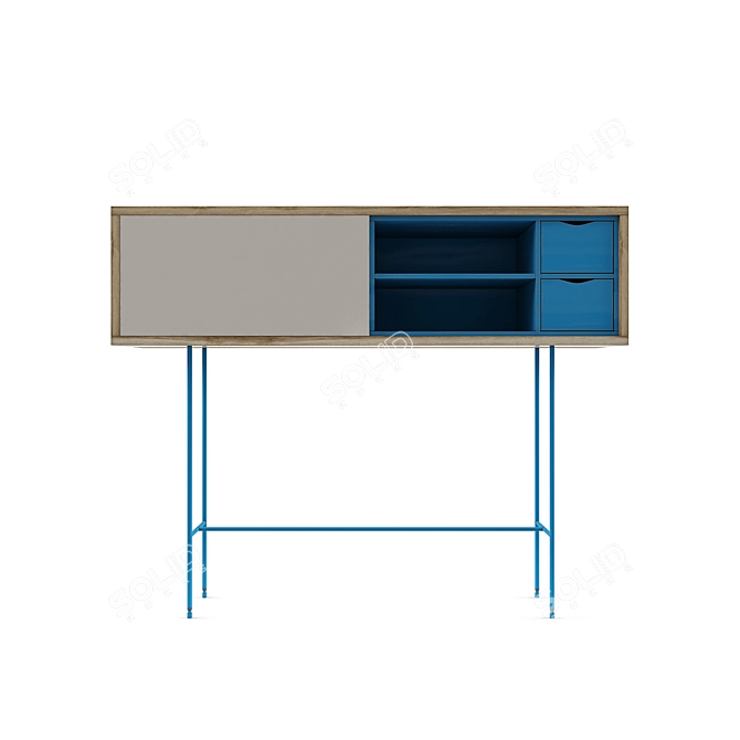 Sleek Aura High Sideboard 3D model image 1