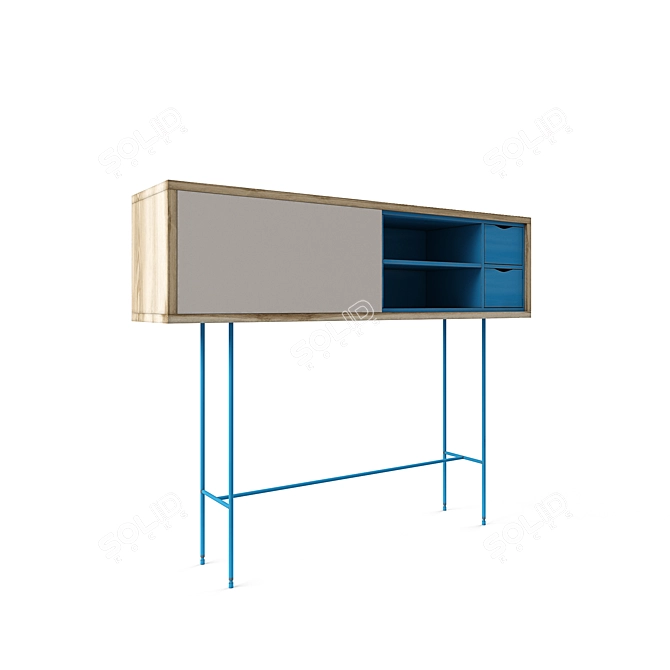 Sleek Aura High Sideboard 3D model image 2