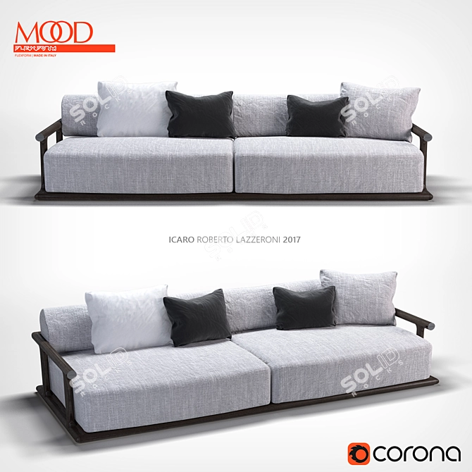 Icaro Sofa: Elegant, Modern Design 3D model image 1