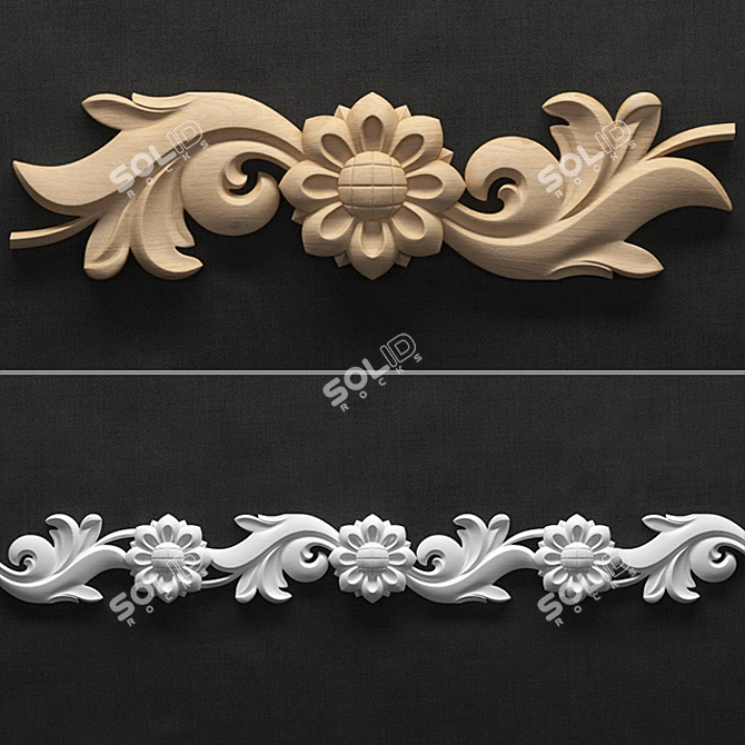 Sunflower Carved Decor - Kitchen Accent 3D model image 1