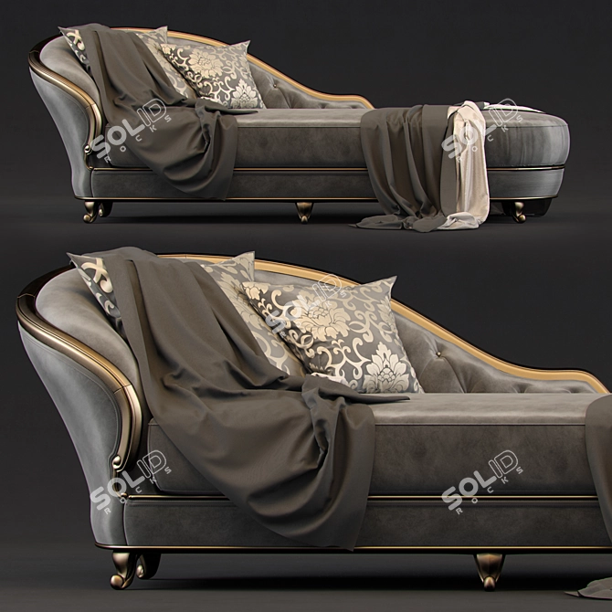 Luxury Gold Comfort Couch 3D model image 1