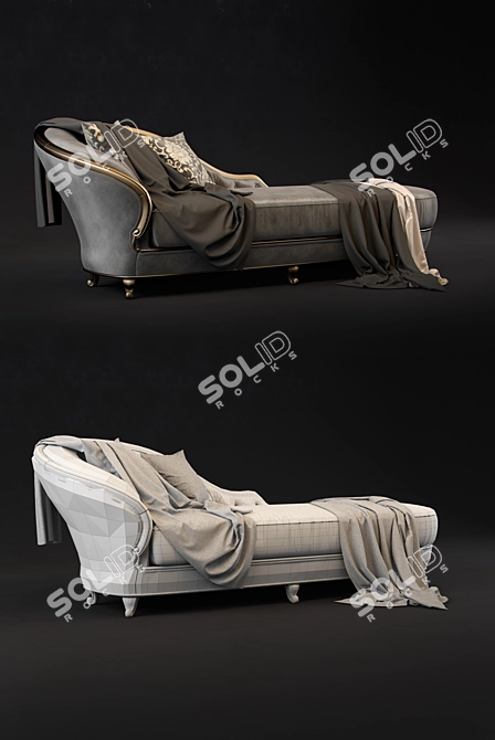 Luxury Gold Comfort Couch 3D model image 3