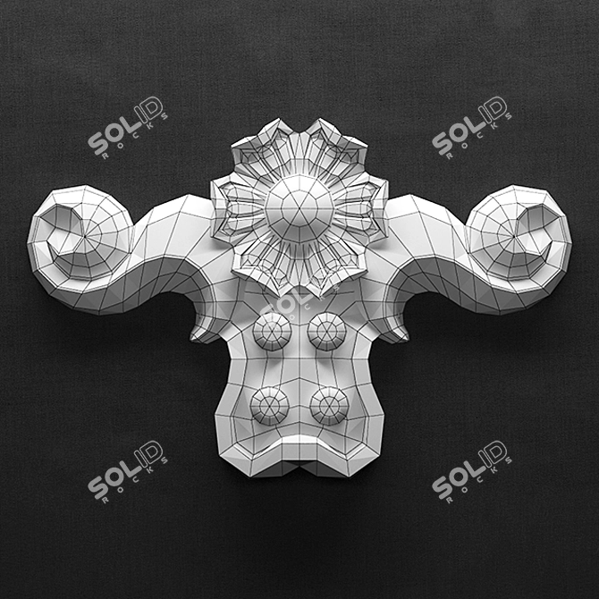 Elegant Carved Flower Overlay 3D model image 2