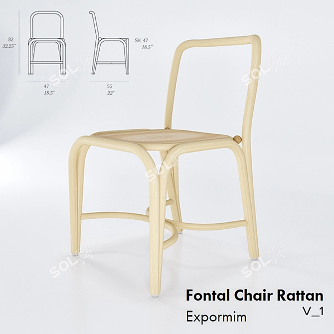 Modern Fontal Chair by Expormim 3D model image 1