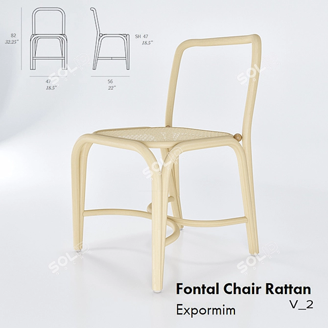 Elegant Fontal Chair by Expormim 3D model image 1
