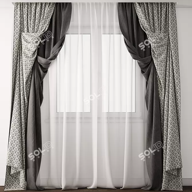 Curtain Masterpiece: Intricate Design 3D model image 1