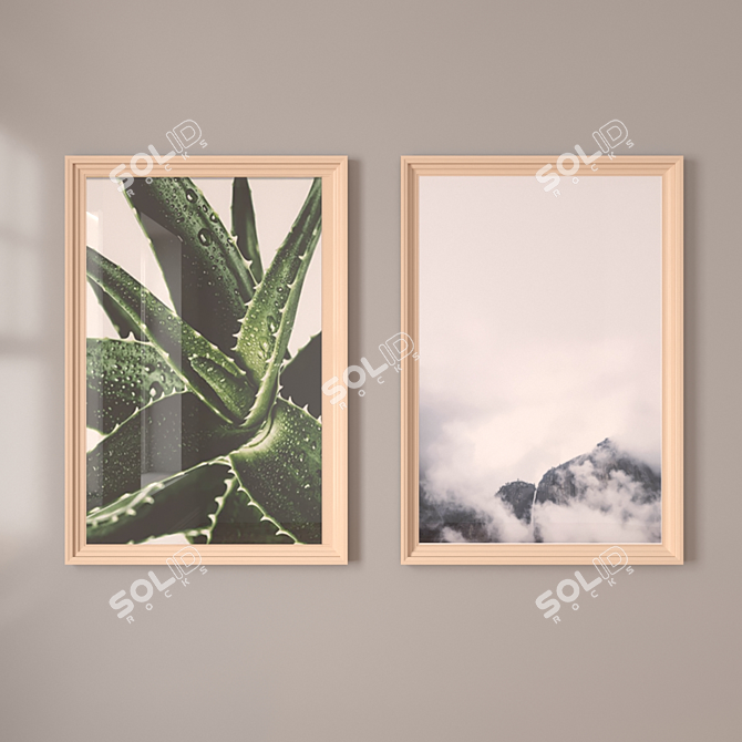 Scandinavian Serenity: Fog Mountain Print 3D model image 1