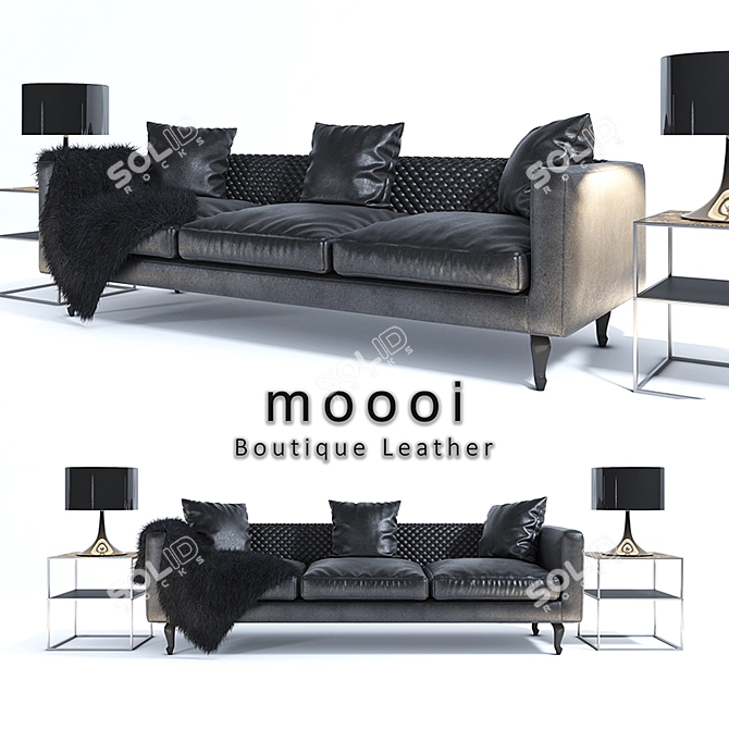 Elegant Heritage Leather Sofa 3D model image 2