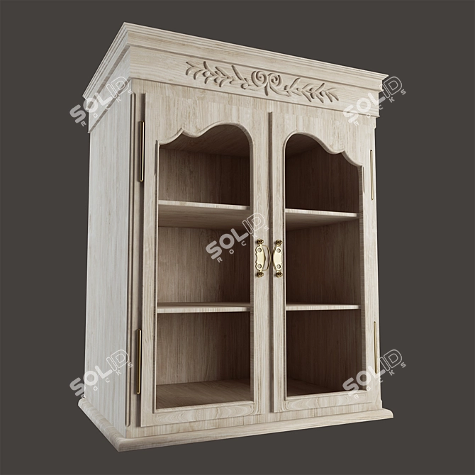 Country Romance Glass Door Cupboard Top 3D model image 2