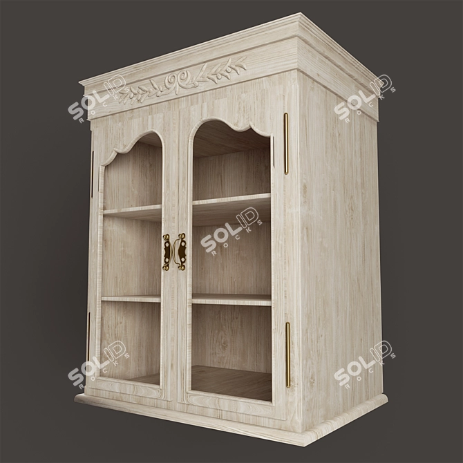 Country Romance Glass Door Cupboard Top 3D model image 3