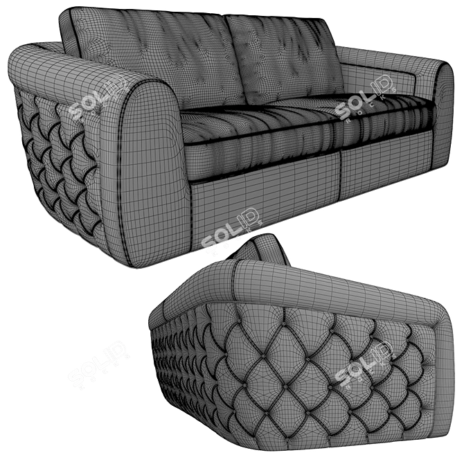 Toscanova Glam Sofa: Realistic 3D Model 3D model image 2