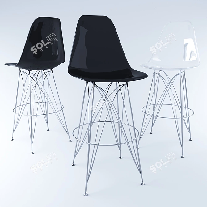 Sleek Stylus Bar Stool 3D model image 1