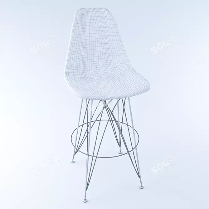 Sleek Stylus Bar Stool 3D model image 2