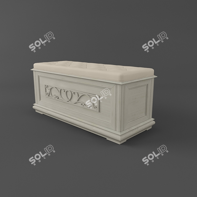 Versatile Storage Ottoman 3D model image 1