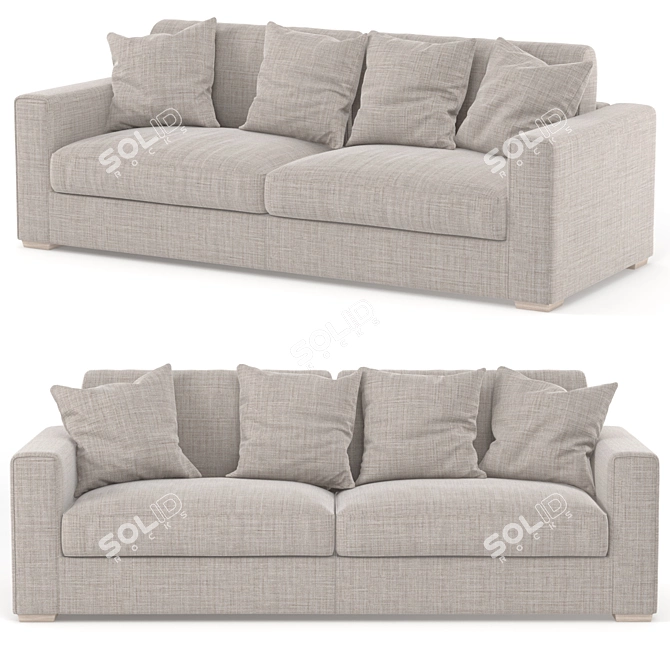 Swan Harvard Sofa: Elegant and Versatile 3D model image 1