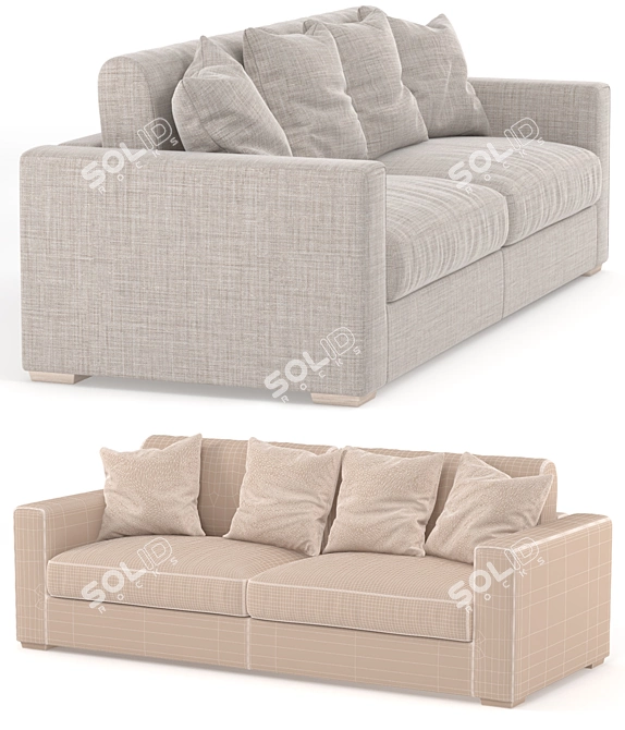 Swan Harvard Sofa: Elegant and Versatile 3D model image 2