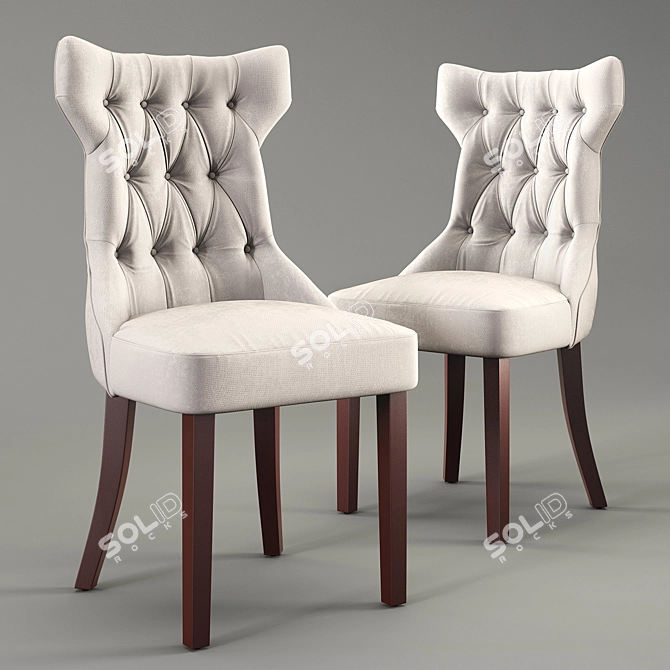 Luxury Tufted Dining Chair 3D model image 1