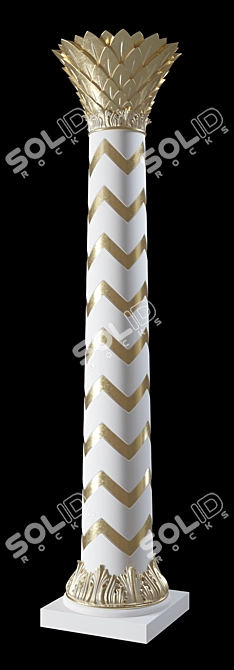 Luxury Oriental Palm Column 3D model image 2