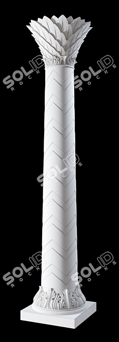 Luxury Oriental Palm Column 3D model image 3