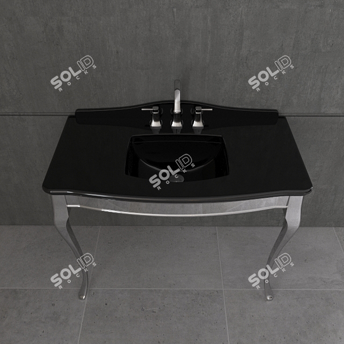 Elegant Jacqueline Ceramic Console 3D model image 2