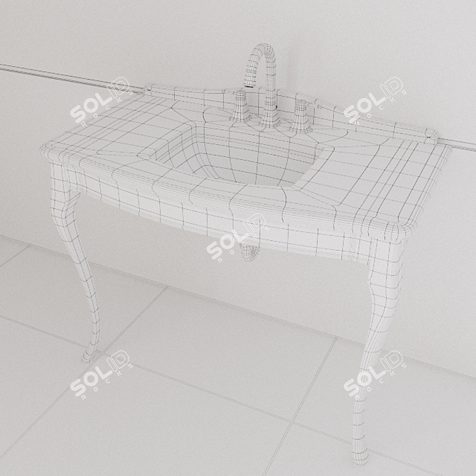 Elegant Jacqueline Ceramic Console 3D model image 3