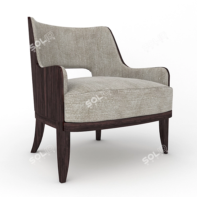 Elegant HBF Salon Chair 3D model image 1