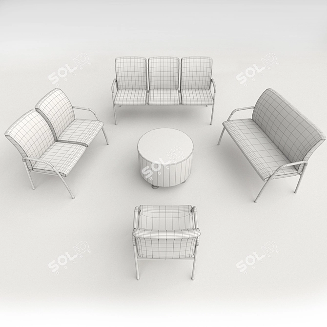 Sleek Ignition Guest Chair Set 3D model image 3