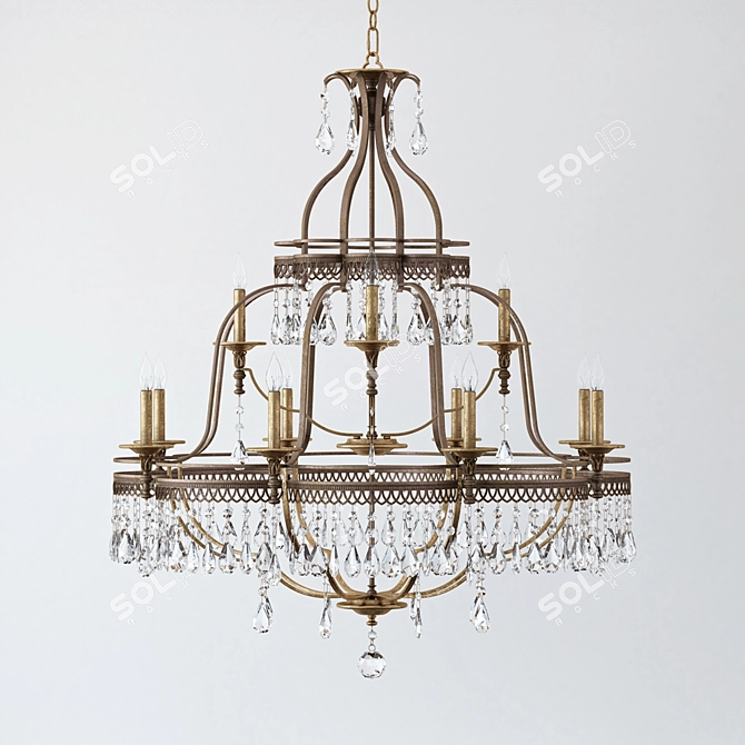 Elegant Augustine Chandelier 3D model image 1