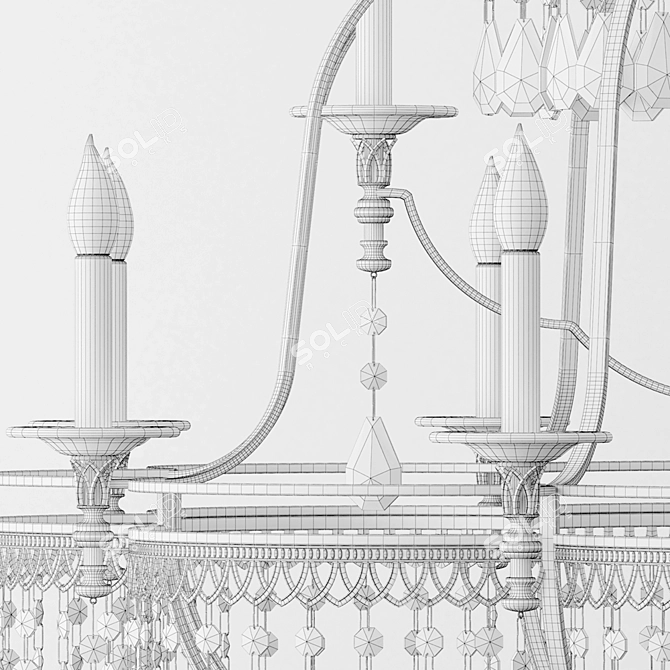 Elegant Augustine Chandelier 3D model image 3