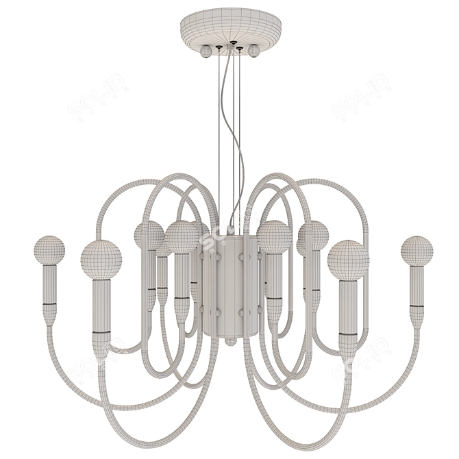 Dazzling 12-Light Favourite Chandelier 3D model image 2