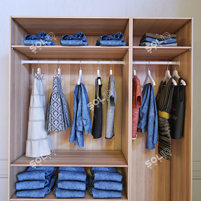 Elegant Ikea Wardrobe: Stylish and Spacious 3D model image 2