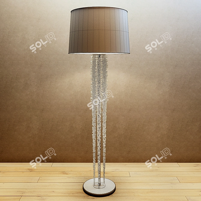 Elegant Crystal Waterfall Floor Lamp 3D model image 2