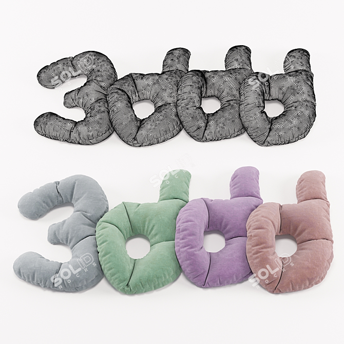 3D Flair Pillows 3D model image 1