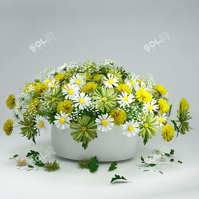 Refreshing Rain Garden Décor 3D model image 1