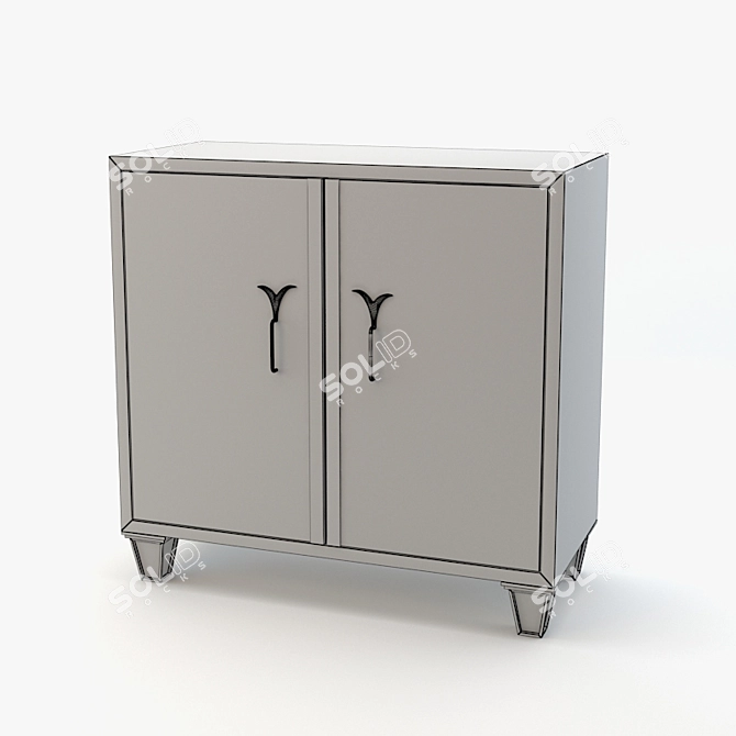 Contemporary Levi Millimeter-Scaled Cabinet 3D model image 2
