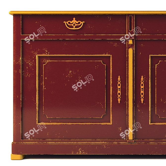 Italian Vintage Chest of Drawers (3050x970x580 mm) 3D model image 3