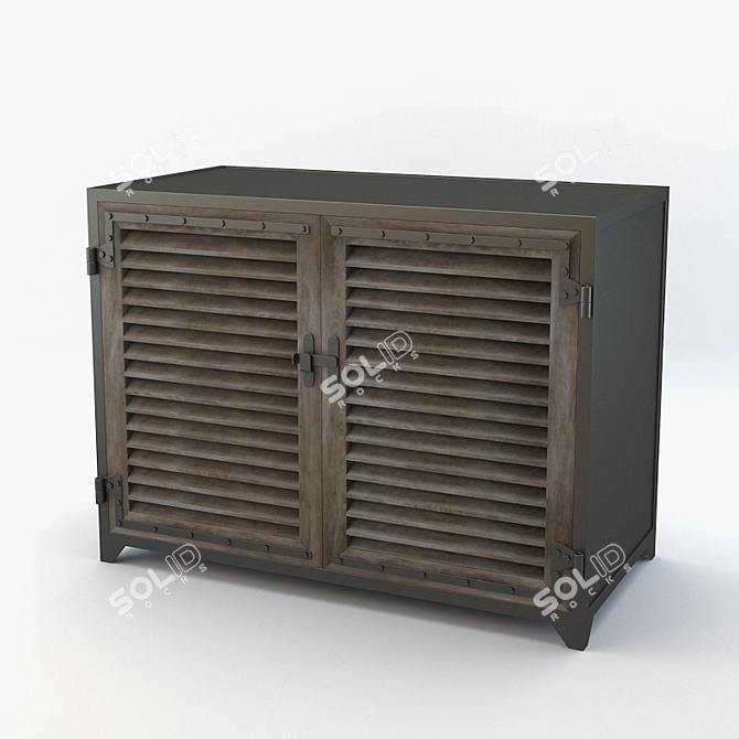  Paris Shutter Cabinet: Realistic 3D Model 3D model image 1