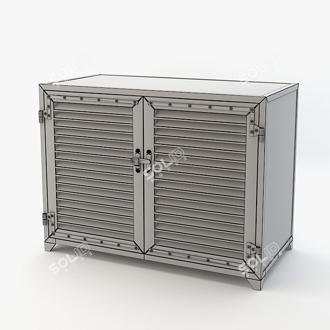  Paris Shutter Cabinet: Realistic 3D Model 3D model image 2