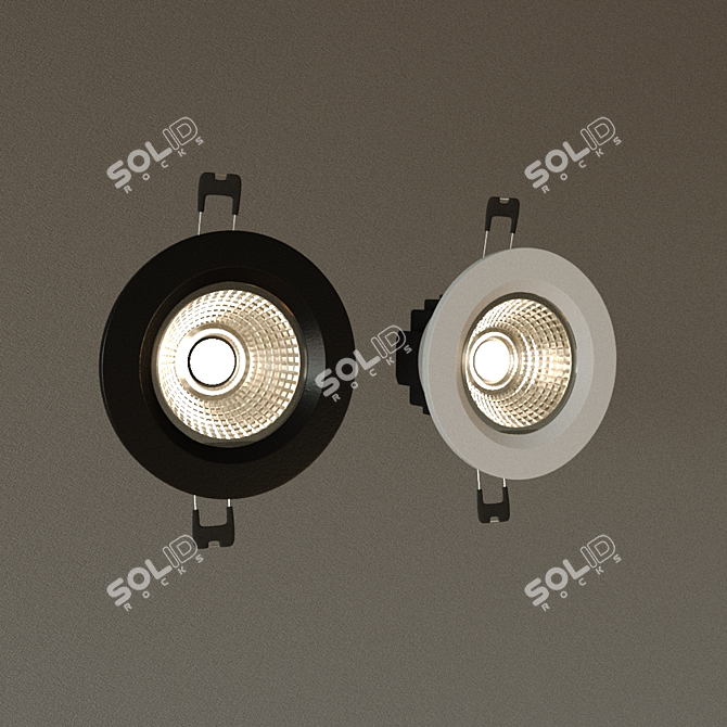 Slim-Size LED Recessed Luminaire 3D model image 1
