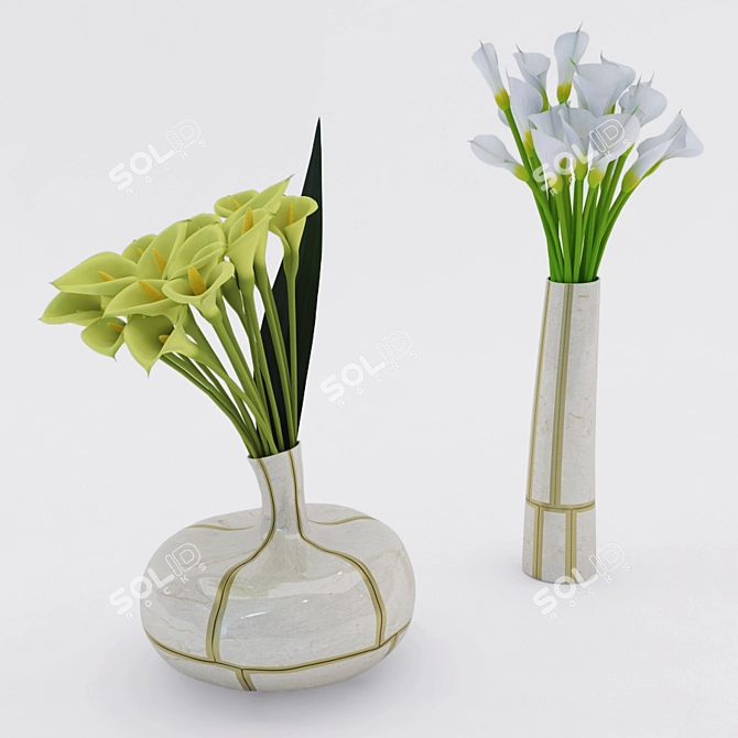 Arteriors Venus Vase Duo 3D model image 1