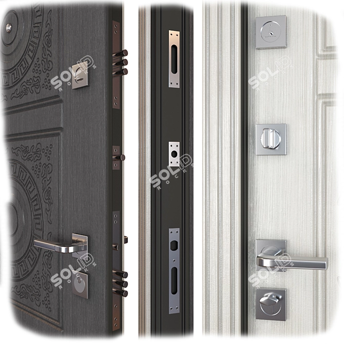 Bohema Entrance Metal Door: Elegant Design & Secure Protection 3D model image 2