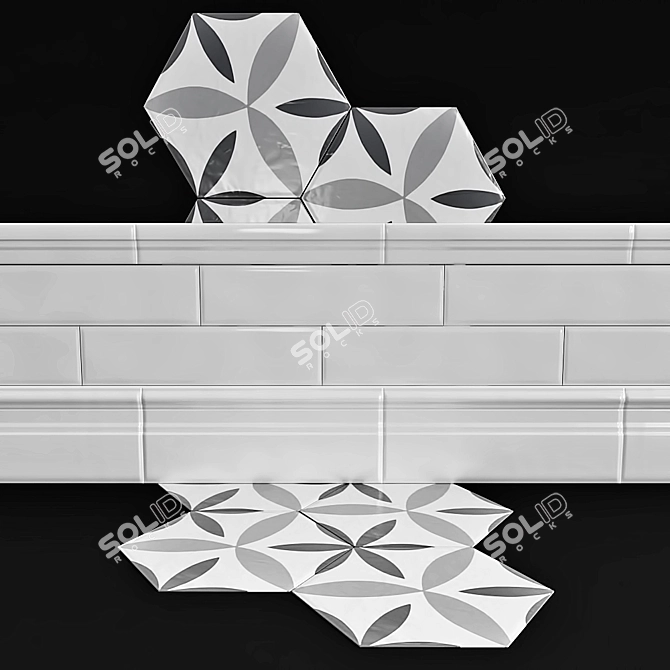 FAP Ceramic Tiles: Mesh & Normalmap 3D model image 1