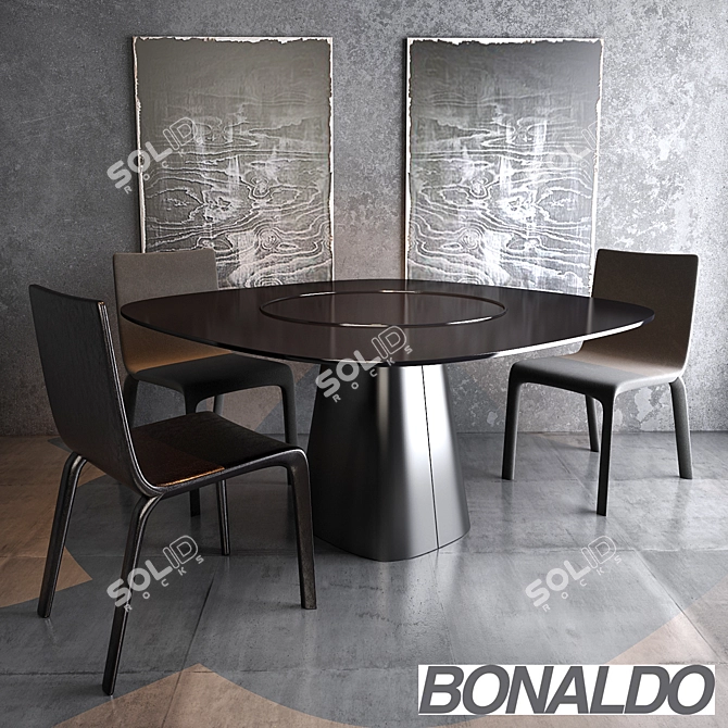 Sleek Mythos Table + Sicla Chair 3D model image 1