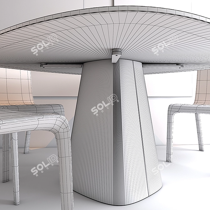 Sleek Mythos Table + Sicla Chair 3D model image 3