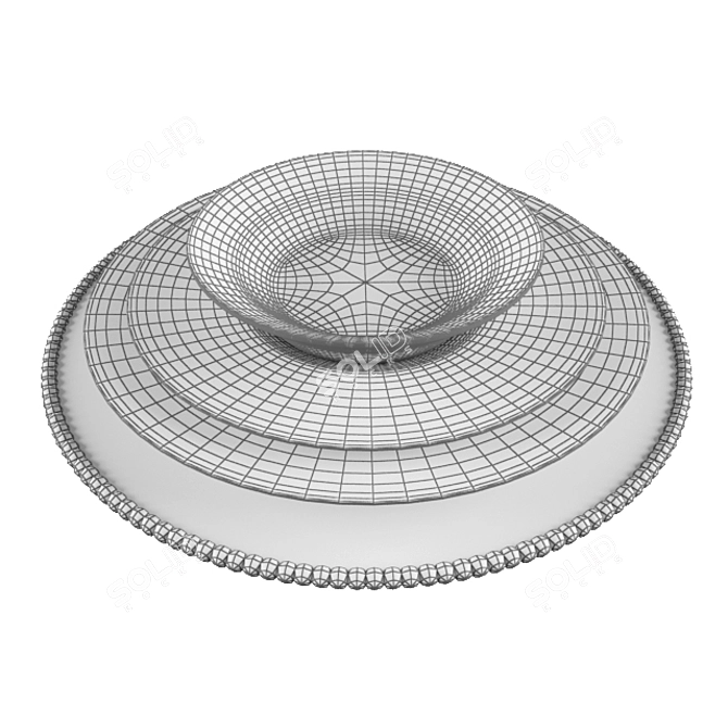 Versatile Ceramic Plate 3D model image 2