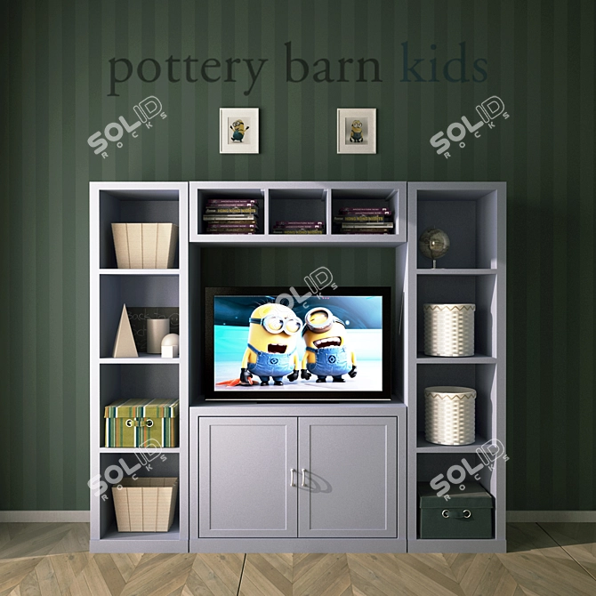 Modern Media Wall System 3D model image 2