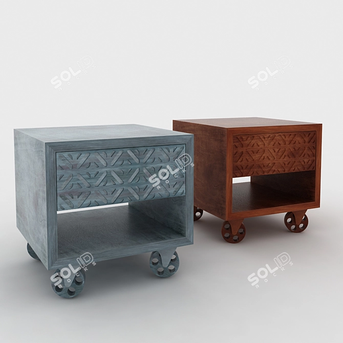 Scandinavian Nightstand Essential 3D model image 1