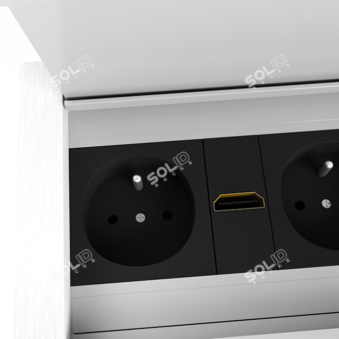 PowerHub Desk Socket System 3D model image 2